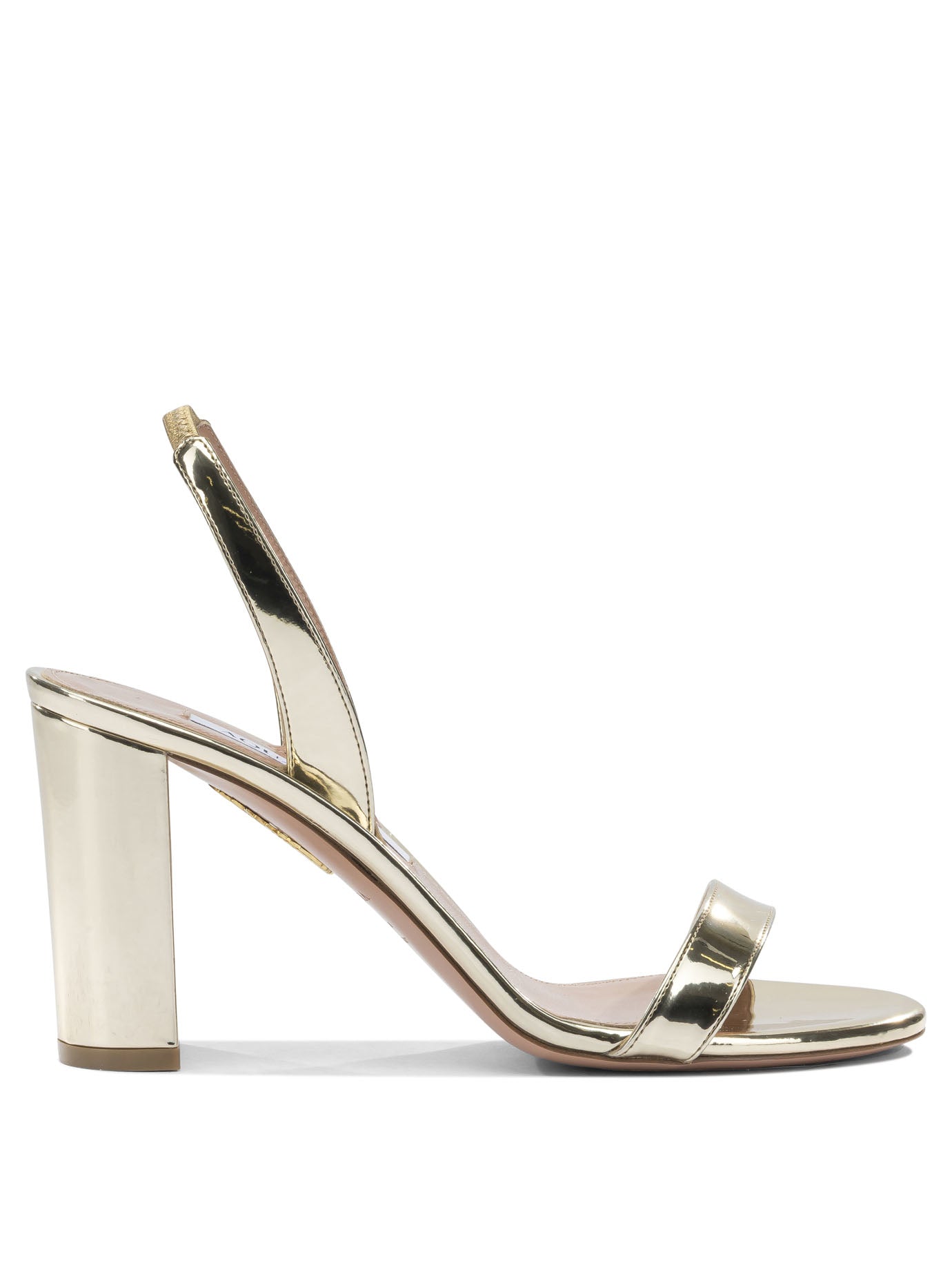 Aquazzura "So Nude Block 85mm" Heeled Sandals